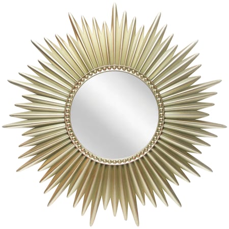 Infinity Instruments Sunburst Mirror - 24 in. Gold Plastic Case Sunburst Wall Mirror 20260GD-MR